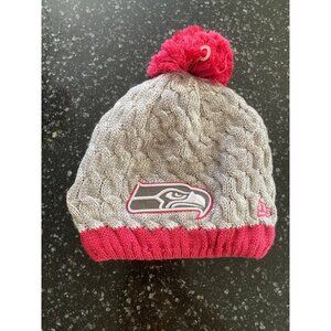 NFL New Era BCA Breast Cancer Awareness Pom Cap Hat SKI Knit Beanie SEATTLE SEAH